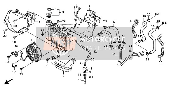 Honda SH125 2011 Radiator voor een 2011 Honda SH125